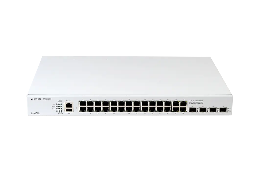 Ethernet-коммутатор MES3400I-24, 24x1G RJ45 + 4x1G/10G SFP+, L3, модульная система питания